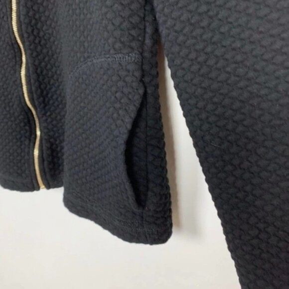 Rykiel Enfant Designer Girls Size 14  Black Gold Heart Quilted Full Zip Jacket - Picture 7 of 10